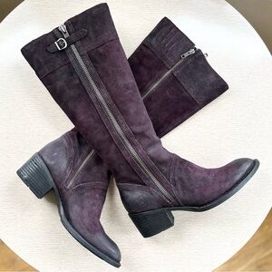BORN Poly Purple Suede Tall Boots - Size 10